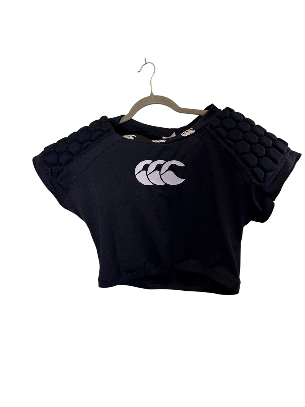 Canterbury of New Zealand Padded Body Armor Rugby Shoulder Crop Top Black sz XXL